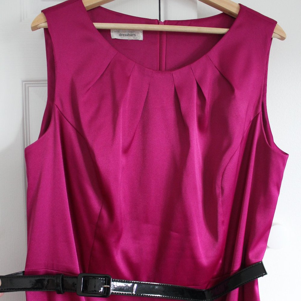 Belted Dress Barn Knee Length Sleeveless Dress